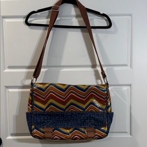 Vintage Fossil Key Per Shoulder Crossbody Messenger Bag Briefcase